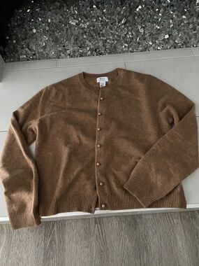 WILT Women’s caramel cashmere Button-Front Cardigan Sweater
